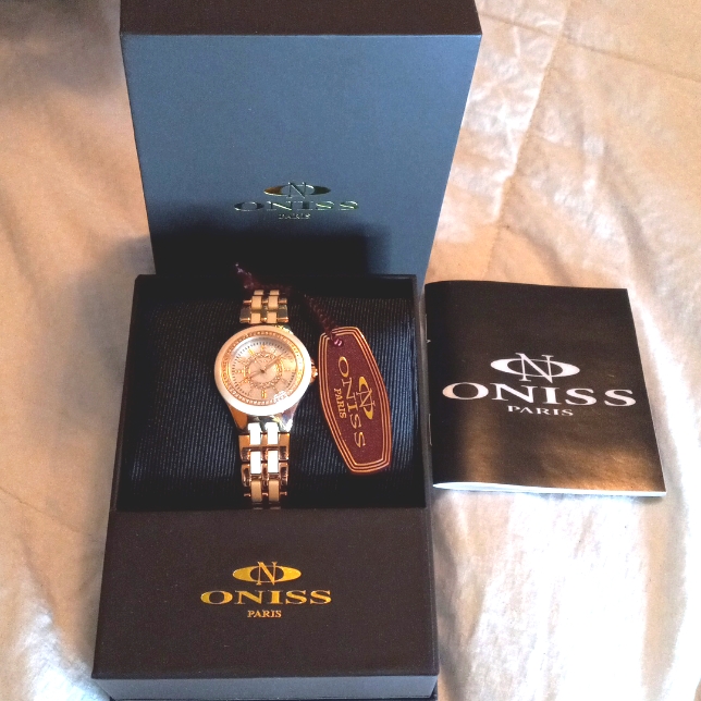 Oniss Paris Rosegold And White Ceramic Watch Nib